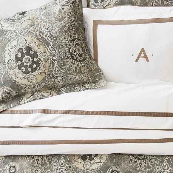 Pottery Barn Jacquelyn medallion organic sateen full queen  duvet cover - Picture 9 of 12